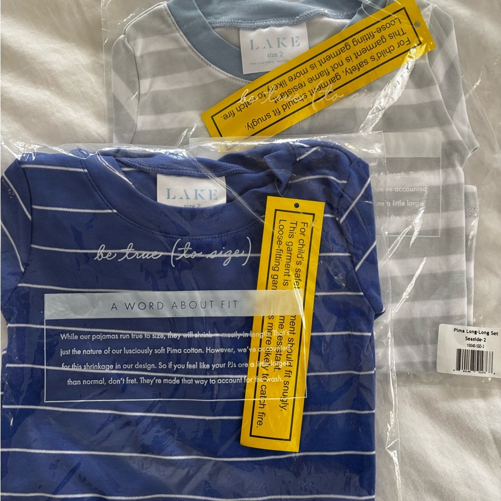 Two pairs of Lake Long-Long Pajamas NWT